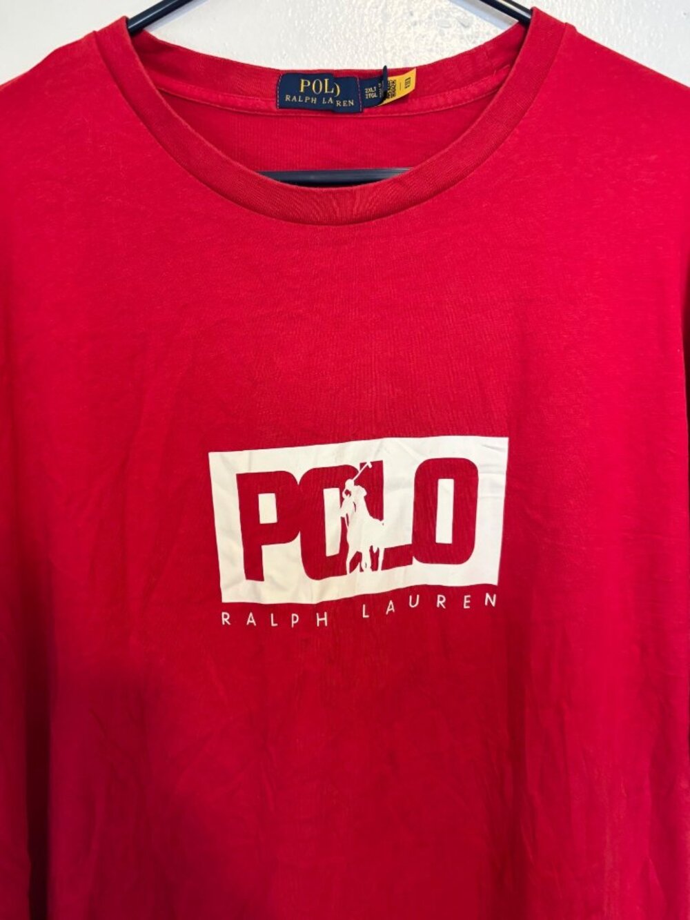 Polo Ralph Lauren Graphic T-Shirt 2XL Red Big Logo Men’s Cotton Tee - Picture 3 of 6